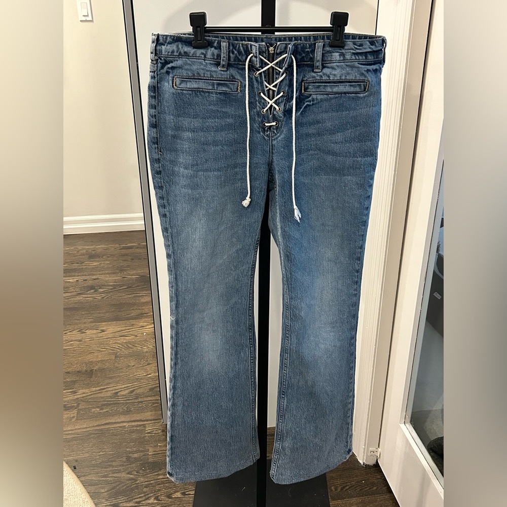 Anthropologie Pilcro Blue Lace-Up Women's Jeans - Size 29